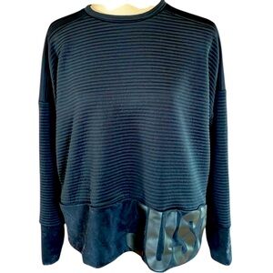 Nike Dri-Fit Women's Black Ribbed Athletic Pullover Sweatshirt Size Medium